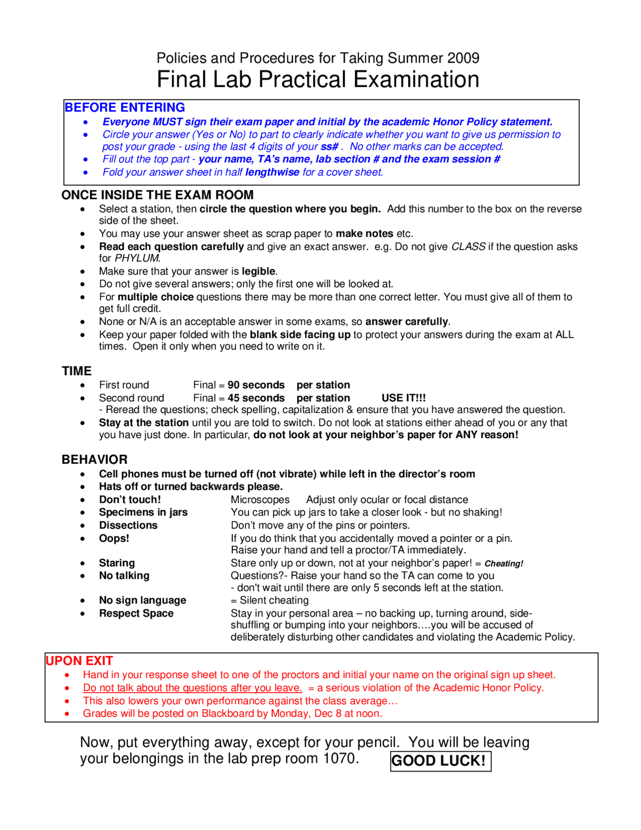 Final Lab Practical Exam - Animal Diversity Lab | BSC 2011L - Docsity