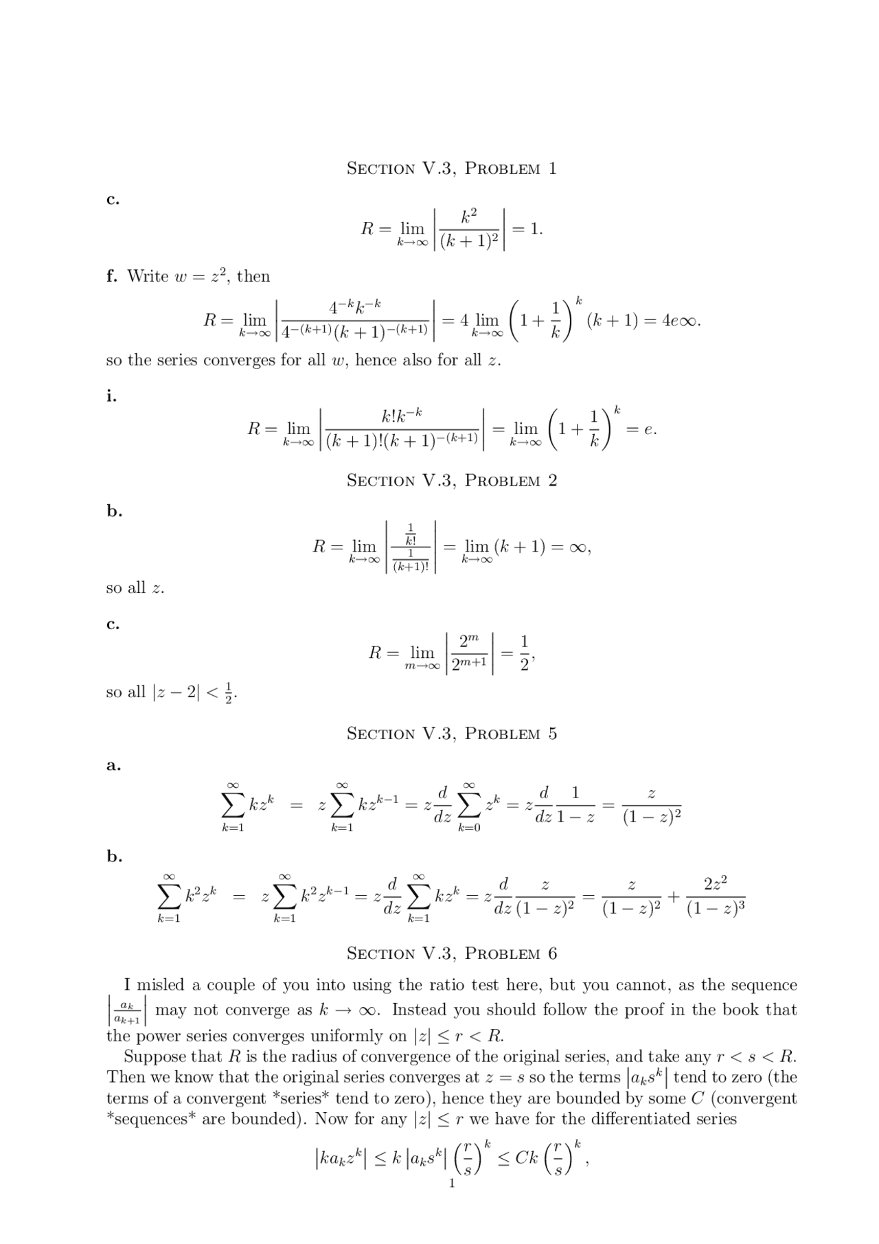 Solved Practice Problems - Complex Analysis for Applications | MATH 132 ...