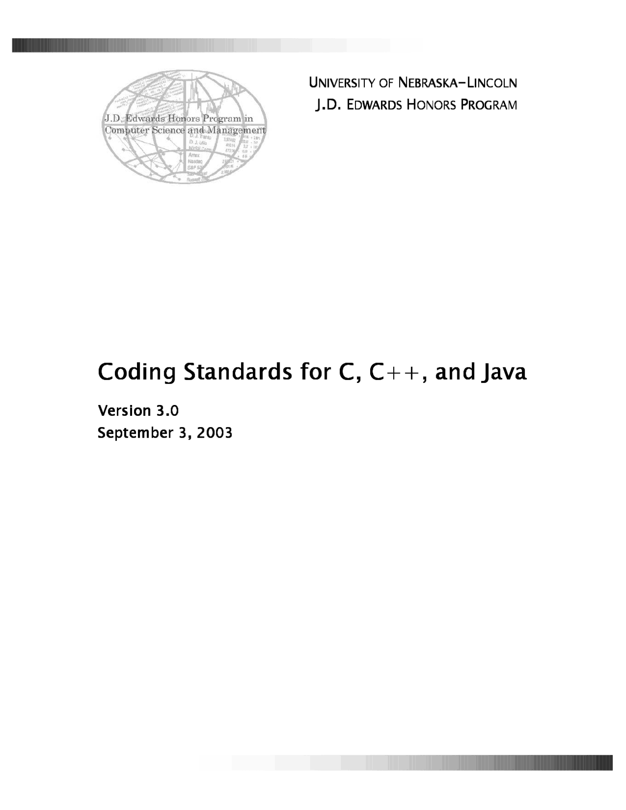 Coding Standards for C, C ++, and Java - Notes | CSCE 310 - Docsity