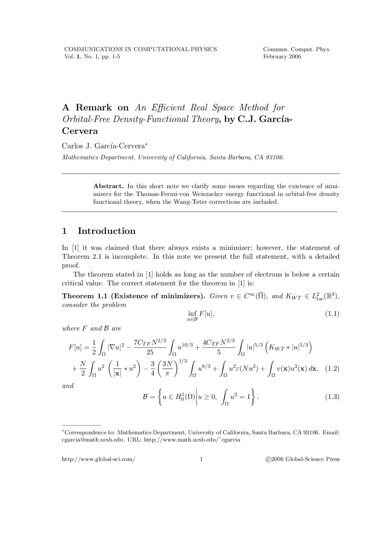 Communications in Computational Physics - Paper Project | PHYS 1 - Docsity