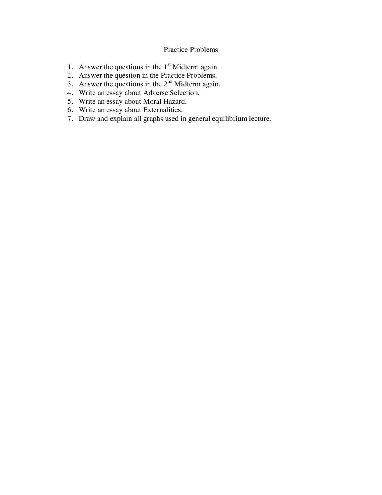 Practice Problems - Introduction to Microeconomics - Final | ECON 201 ...