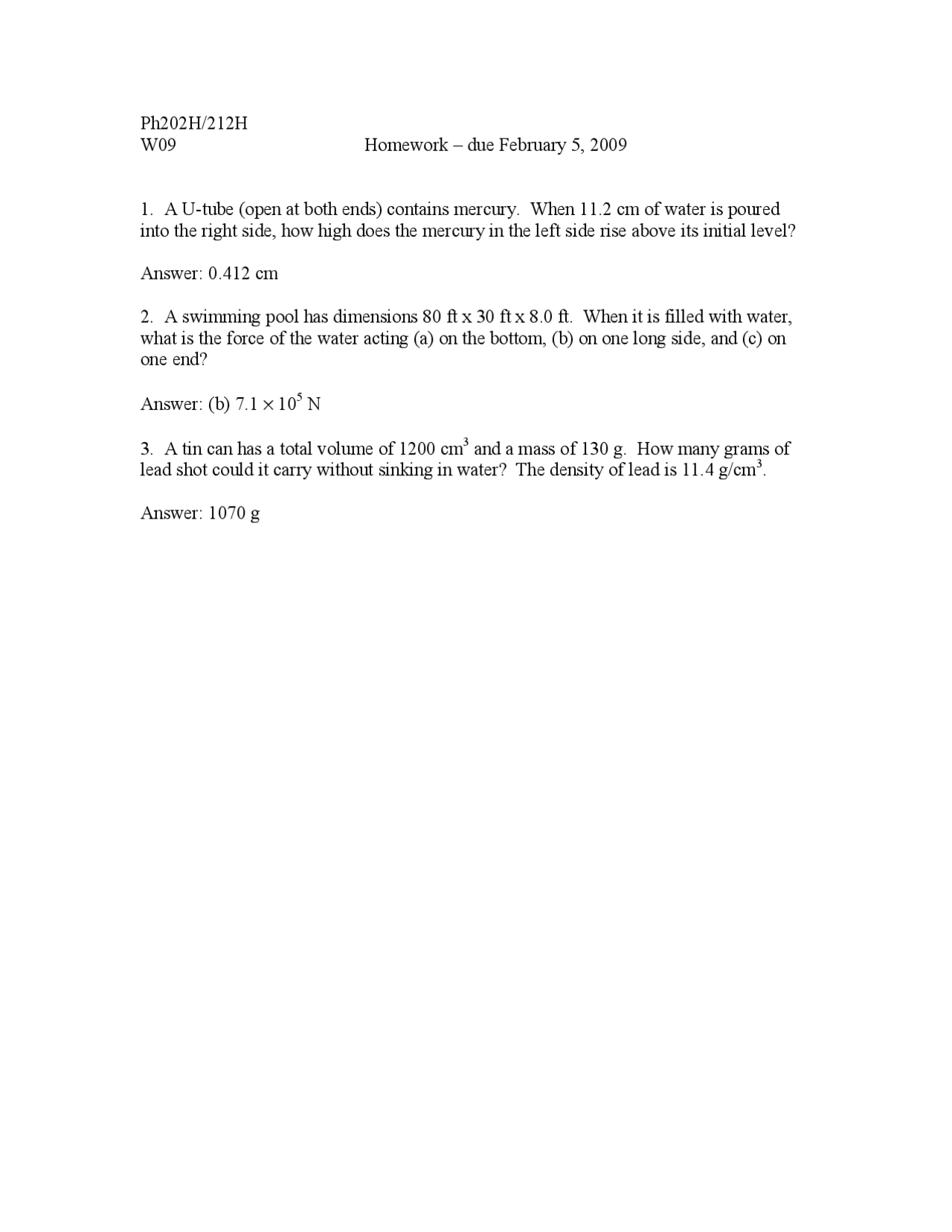 Resolution to Sample Homework - General Physics with Calculus | PH 212 ...