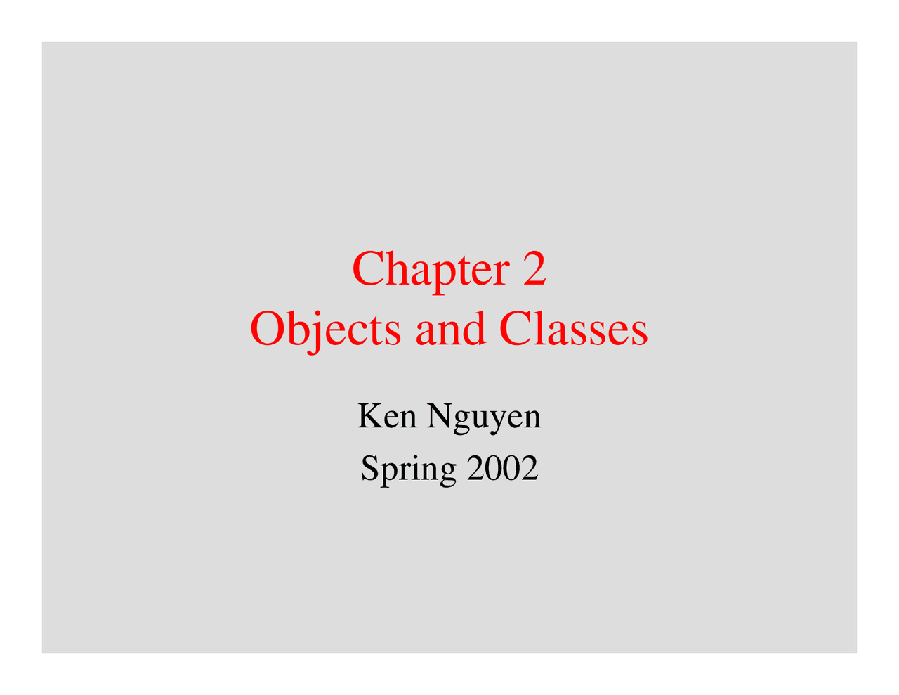 Study Materials for Objects and Classes | CSC 3410 - Docsity