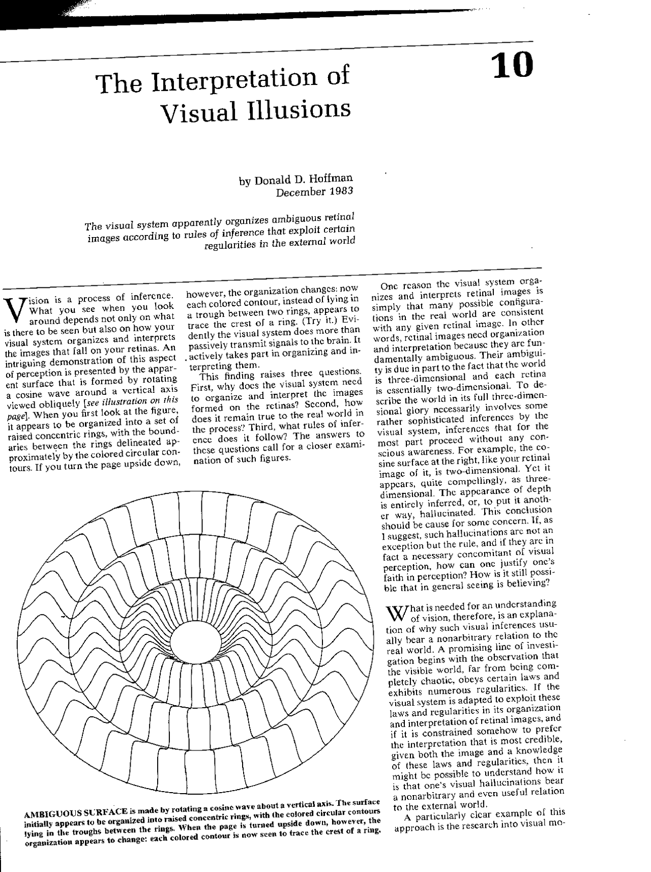 The Interpretation of Visual Illusions - Study Material | PSY 355 - Docsity