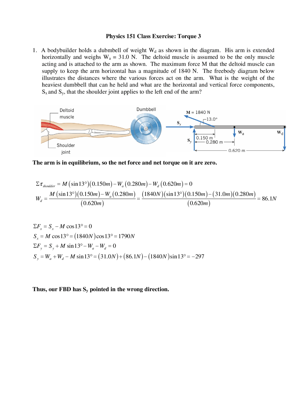 2 Problems on Torque with Solution - Assignment | PHYS 151 - Docsity