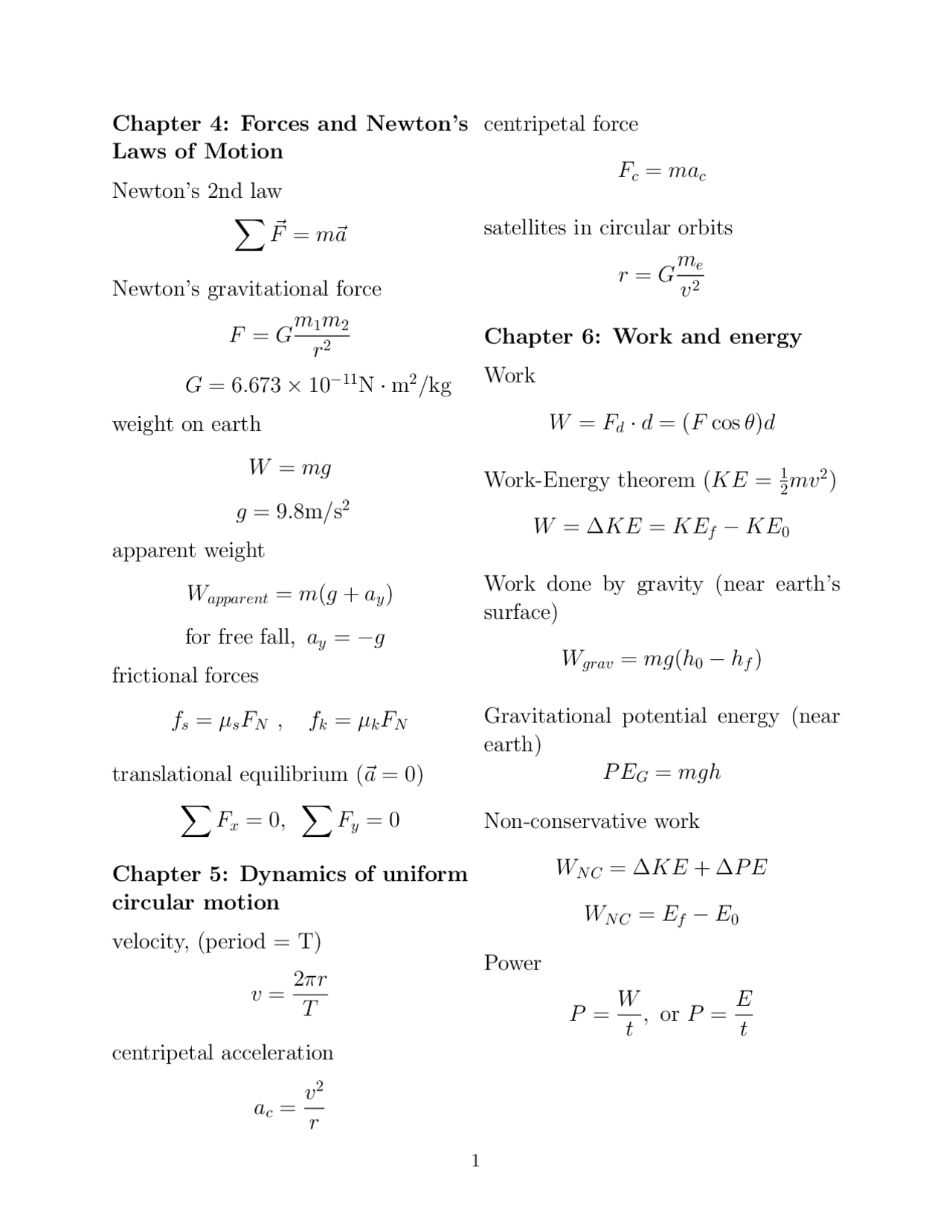 Forces and Newton's Centripetal Force - Lecture Notes | PHYS 2001 - Docsity