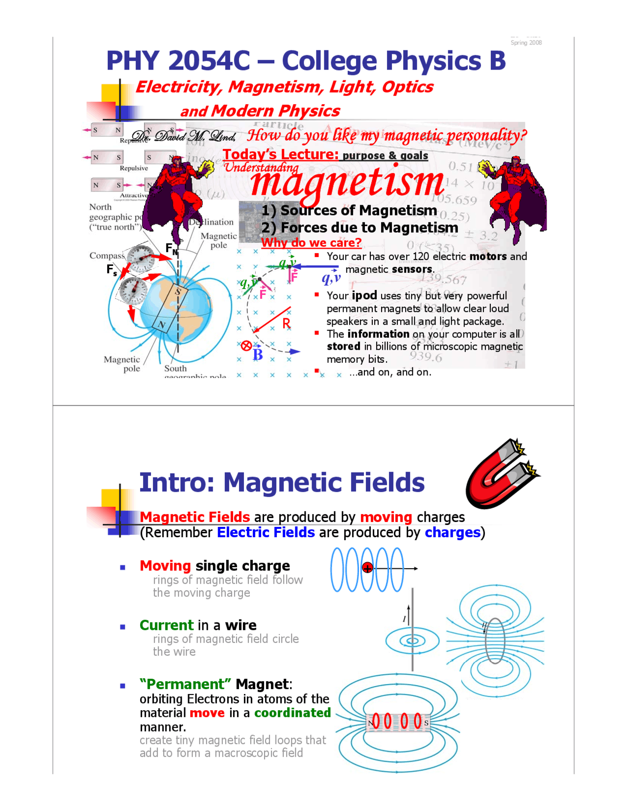 Introduction to Fields Lecture Slides PHY 2054C Docsity