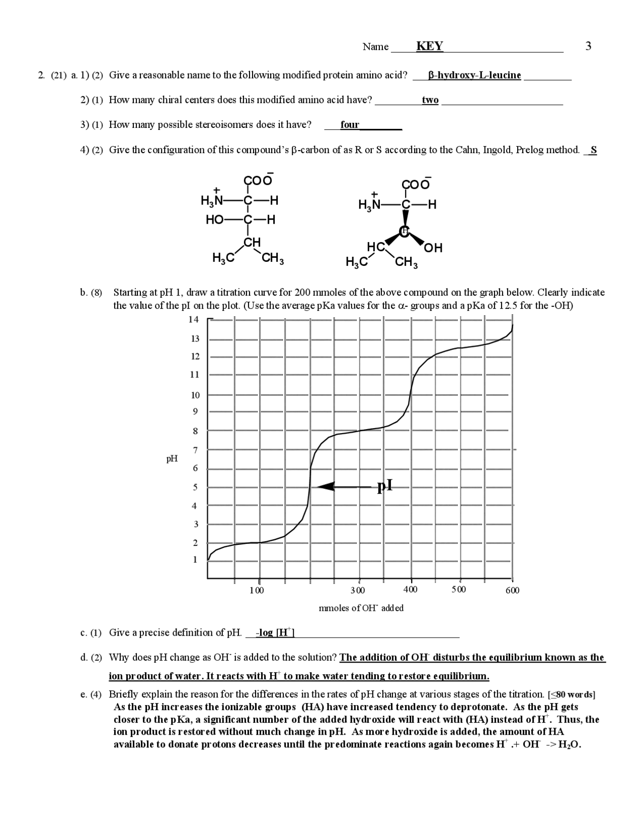 Midterm Exam with Answer Key - Biochemistry | CHEM 153A | Exams ...