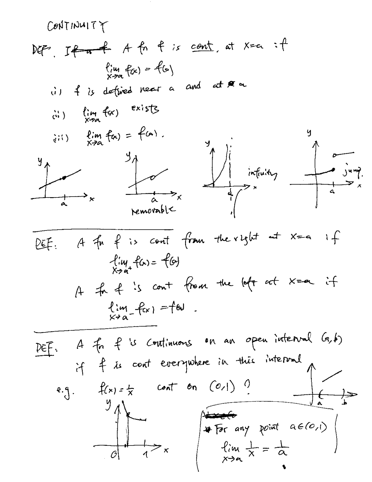 Solutions for Handwritten Notes - Continuity | M 408K - Docsity