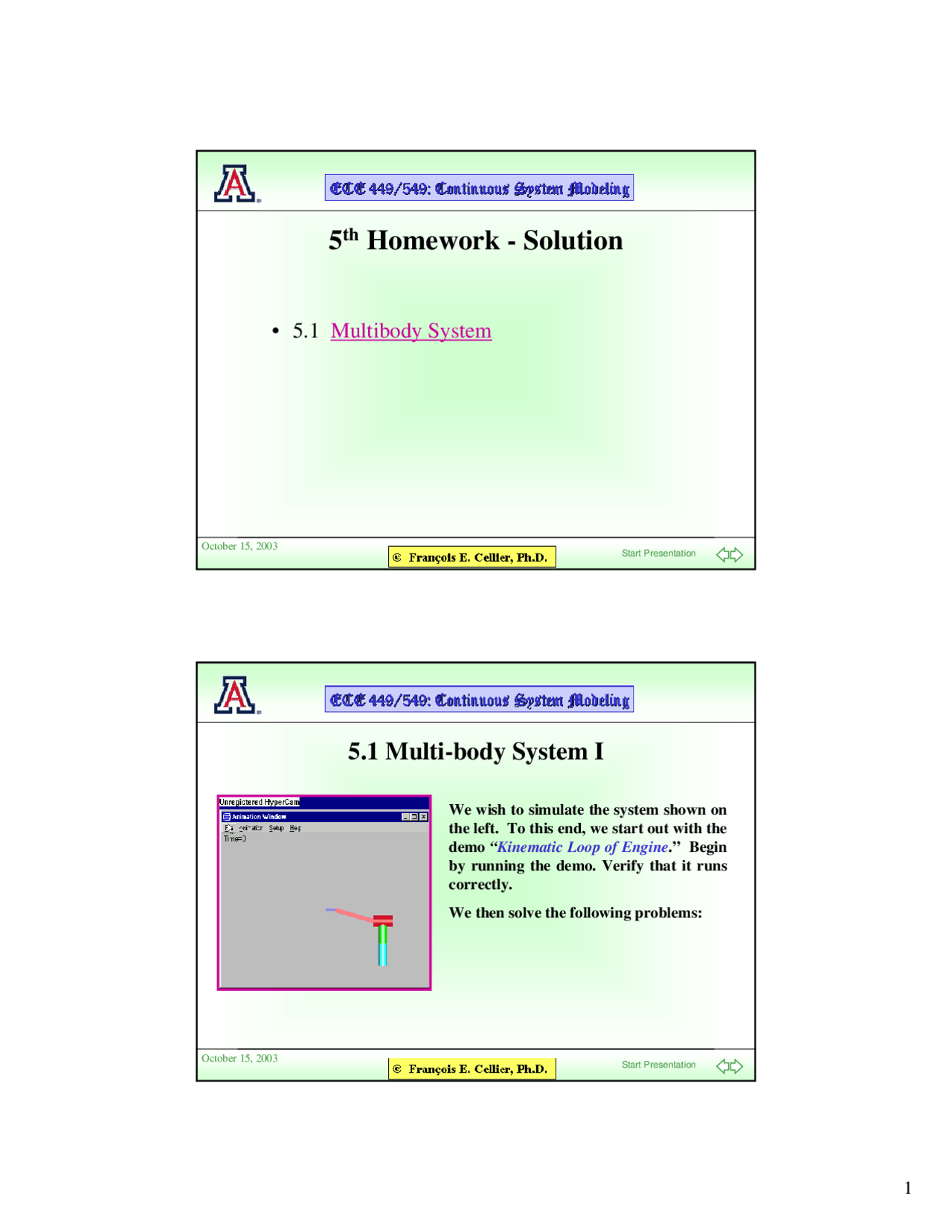 Lecture Slides on Multibody System | ECE 449 | Assignments Electrical ...
