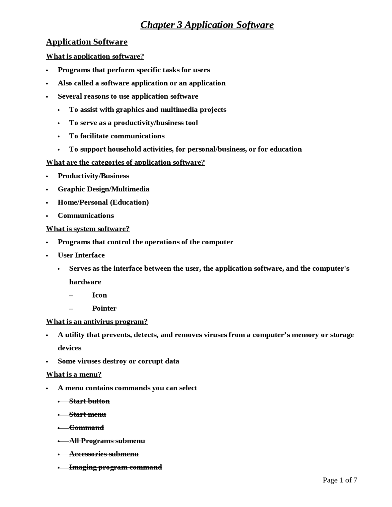 Application Software - Study Guide | CSC 1010 - Docsity