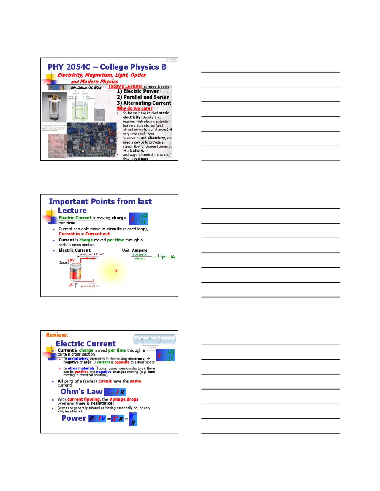 Electricity, Magnetism, Light and Optics - College Physics - Handout ...