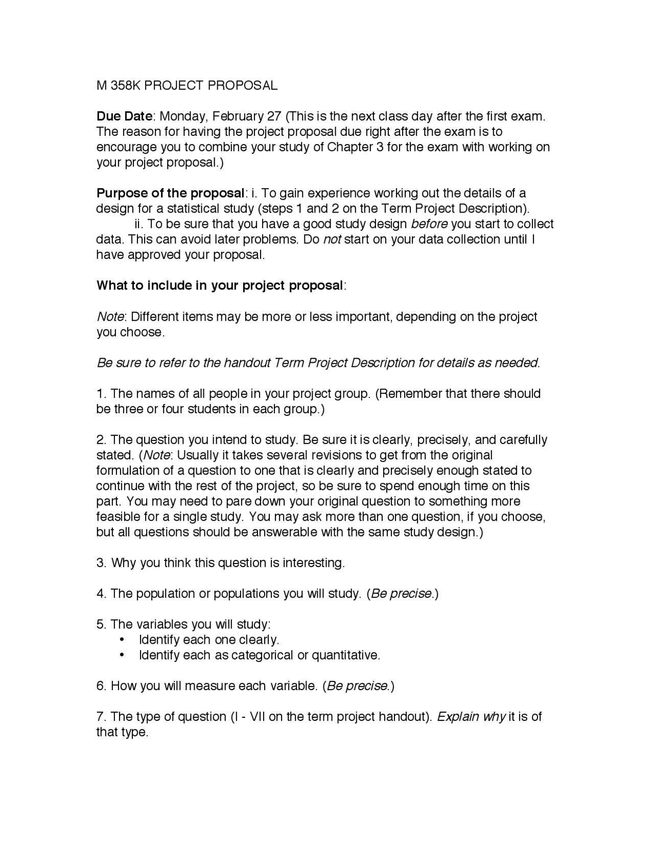 Project Proposal - Applied Statistics | M 358K | Study Guides, Projects ...