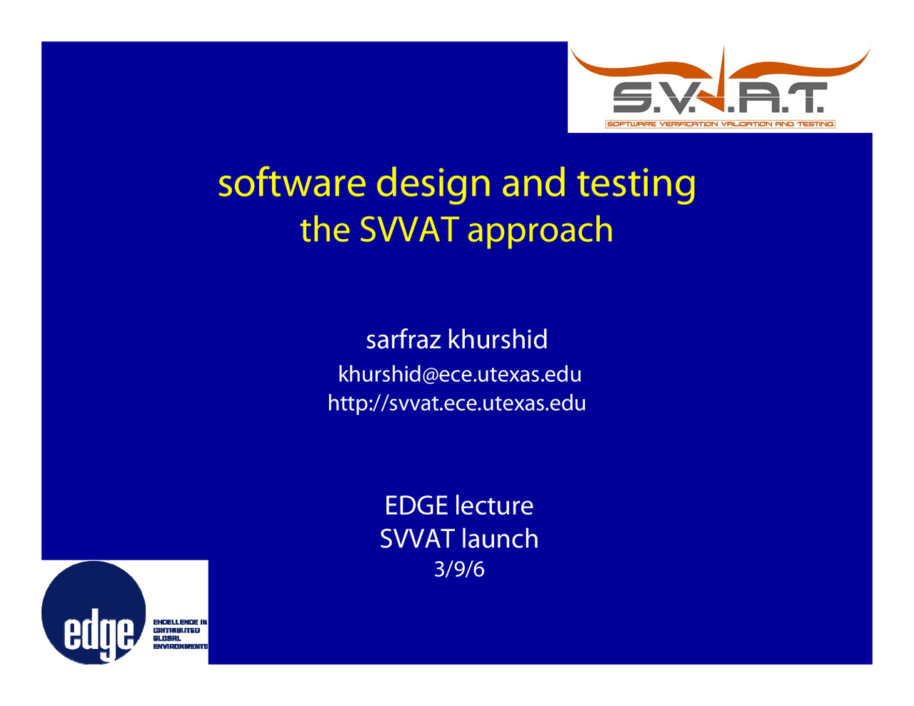 Software Design and Testing the SWAT Approach N 1 Docsity