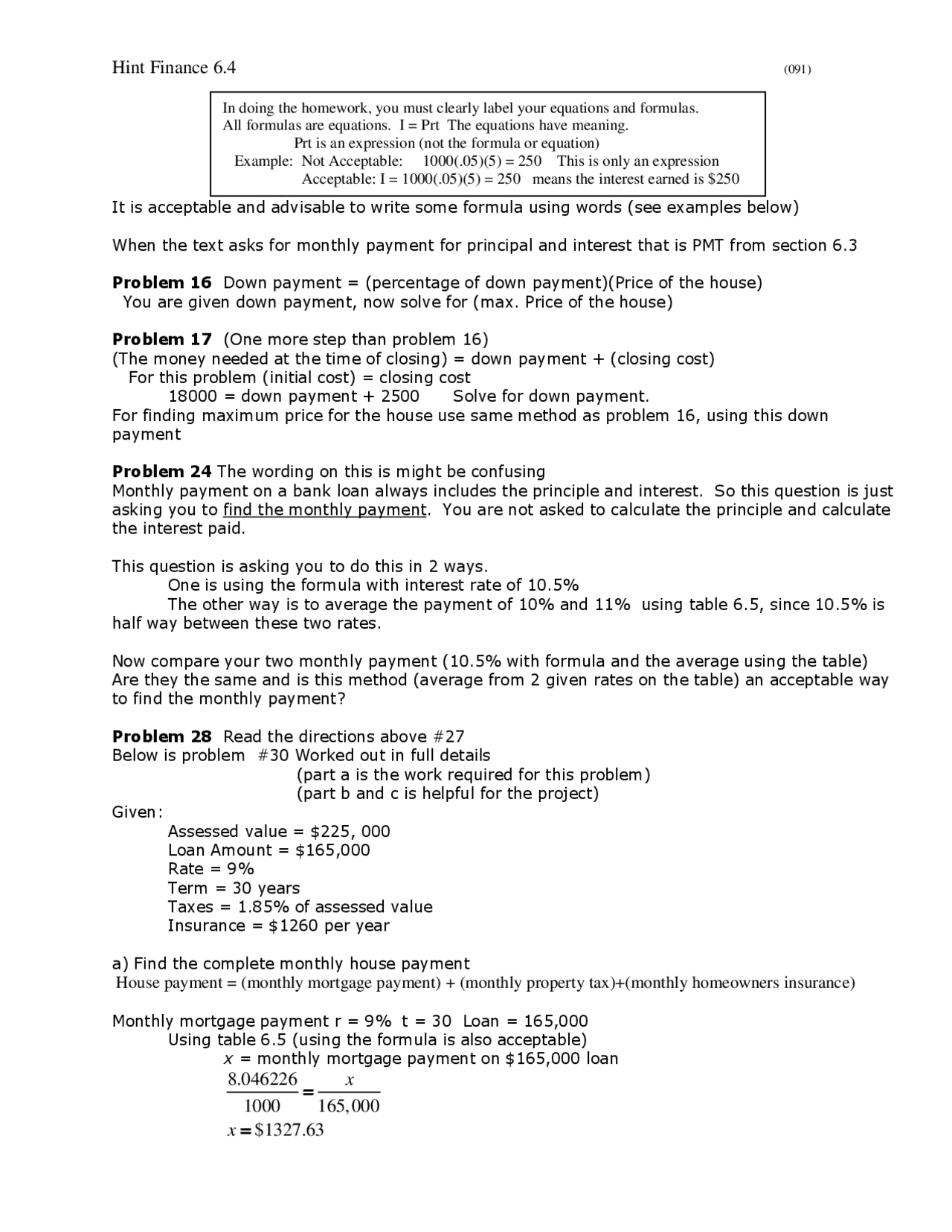Problems with Answers - Mathematics in Modern Society | MATH 105 - Docsity