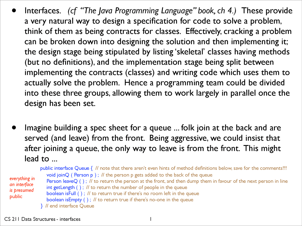 Interfaces - Data Structures - Notes | CS 1110 - Docsity