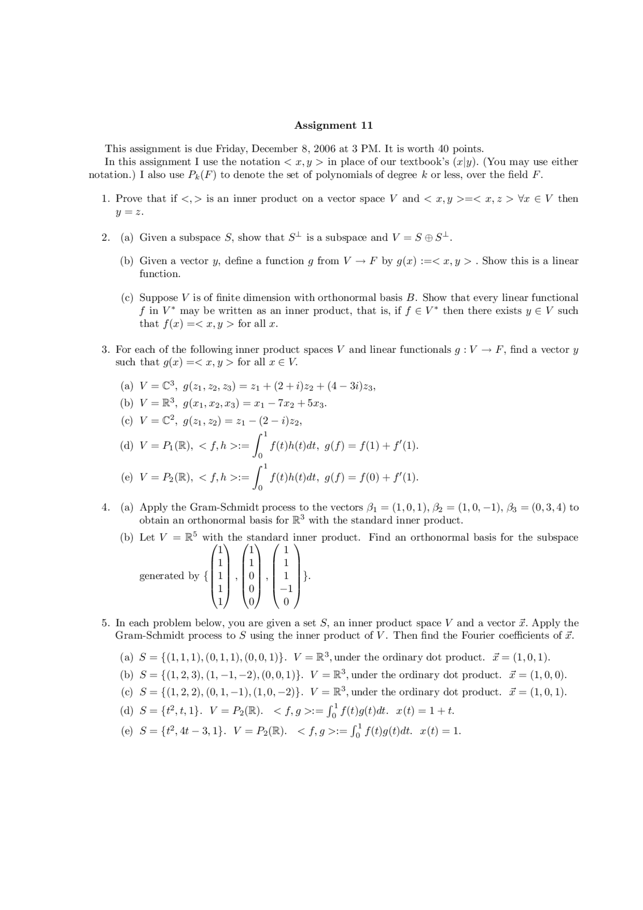 Modern Algebra Ii 5 Questions For Assignment 1 Mth 525 Docsity