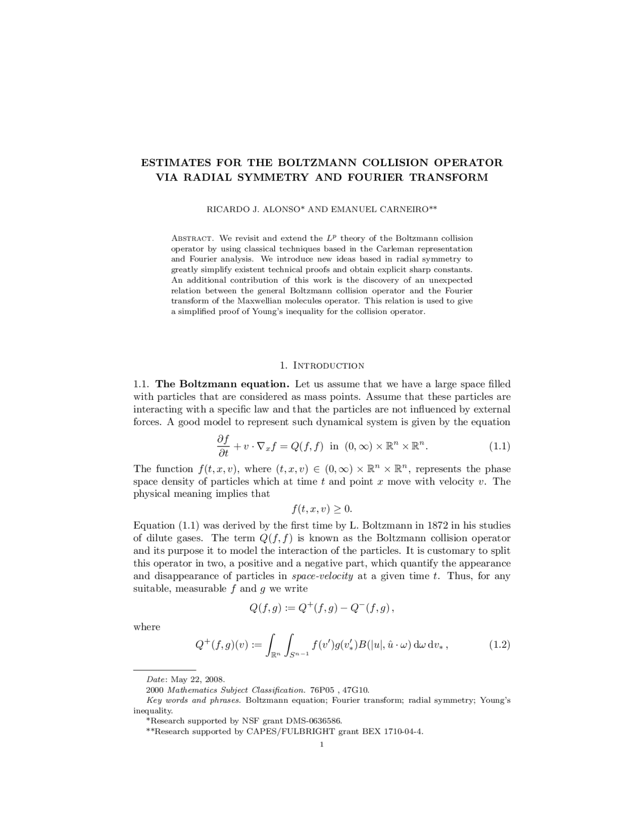 Estimates The Boltzmann Collision Operators N 1 Docsity