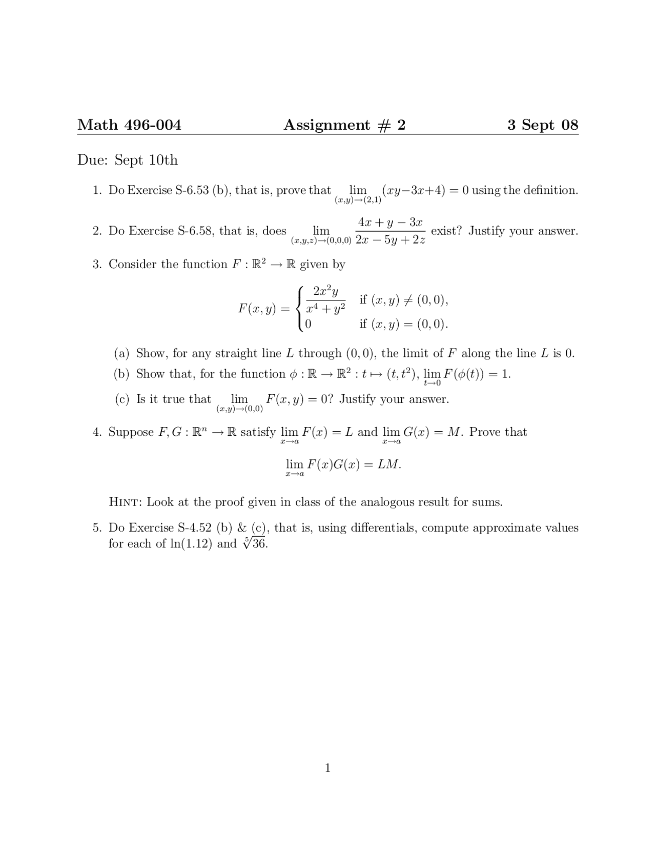 Modified Math Assignment Example Assignment 2 with 5 Practice Problems on Mathematics Projects | MATH ...