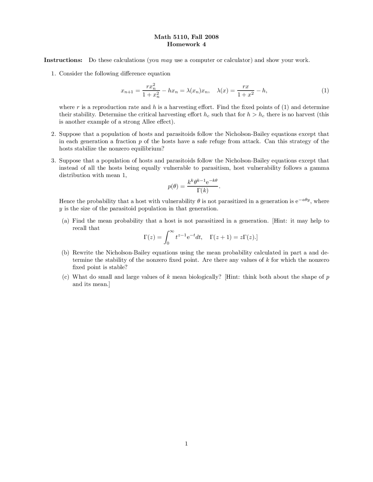 Differential Geometry - Practice Problem Set 4 | MATH 5110 - Docsity