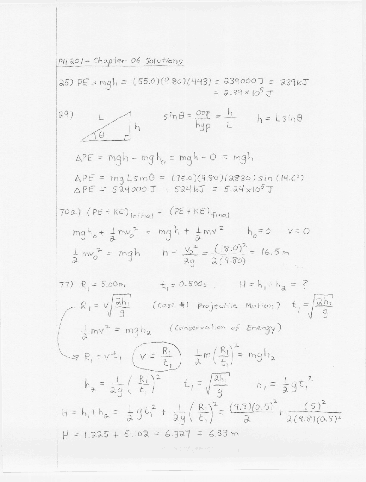 General Physics - Resolution to Assignment 6 | PH 201 - Docsity