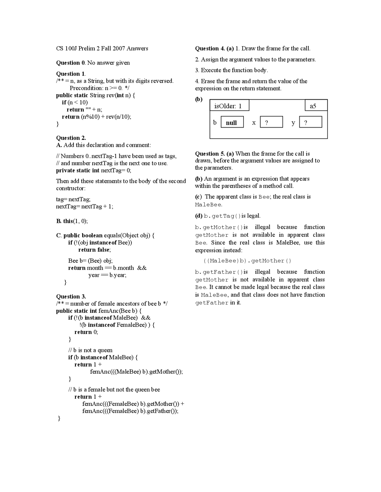 Prelim 2 with Answers - Introduction to Artificial Intelligence | CS ...