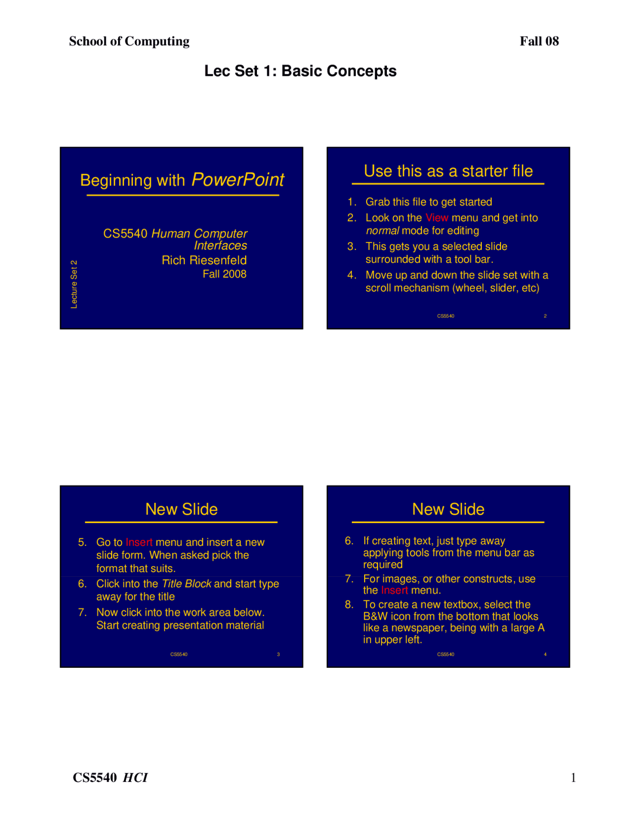 Beginning with Powerpoint - Lecture Slides | CS 5540 - Docsity Beginning with Powerpoint - Lecture Slides | CS 5540 - Docsity