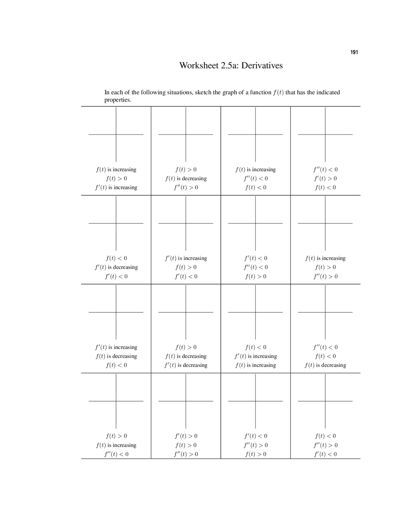 Worksheet 2: Derivatives - Calculus I with Applications | MATH 124 ...