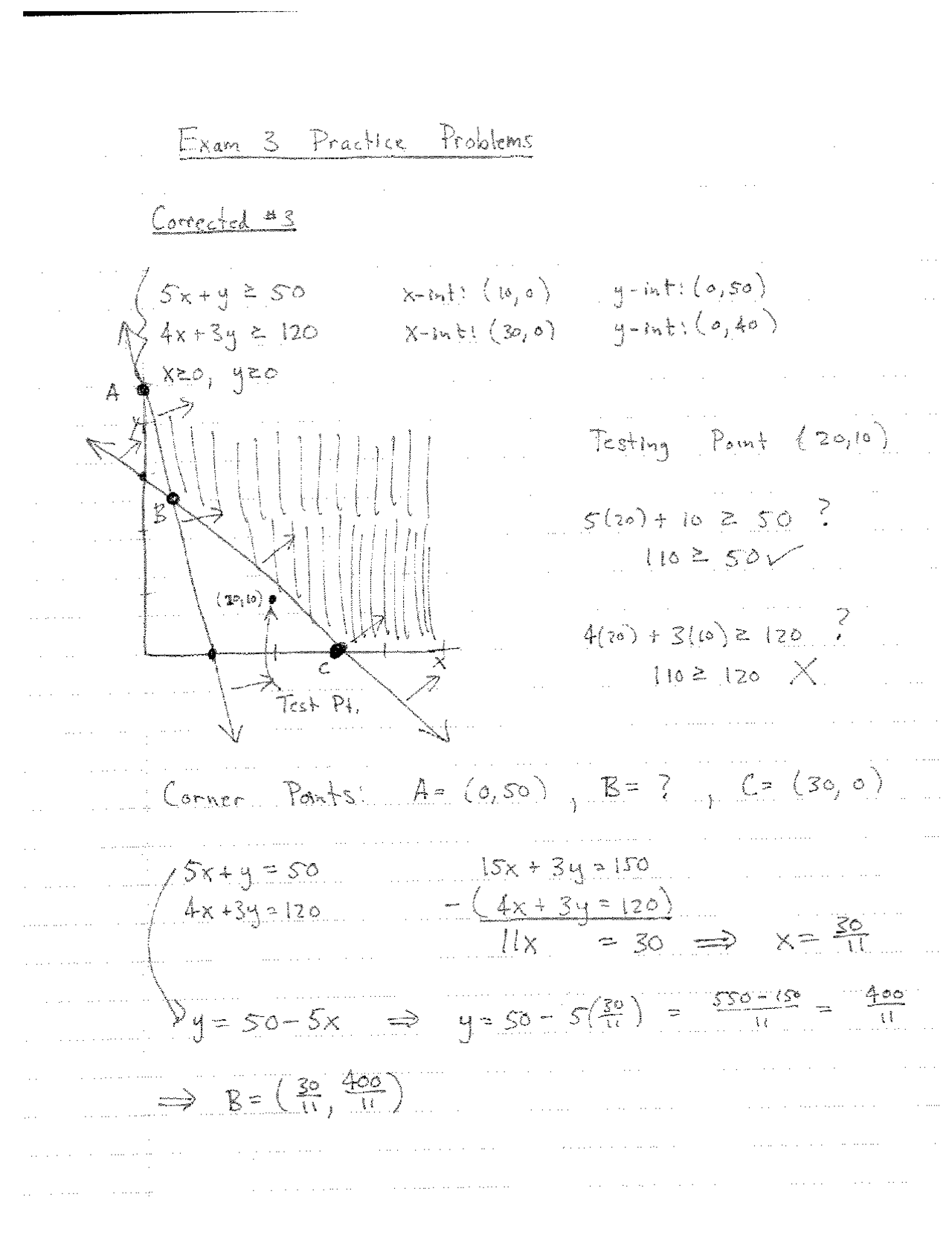 Exam 3 with Solution College Algebra Business / Social Science MATH