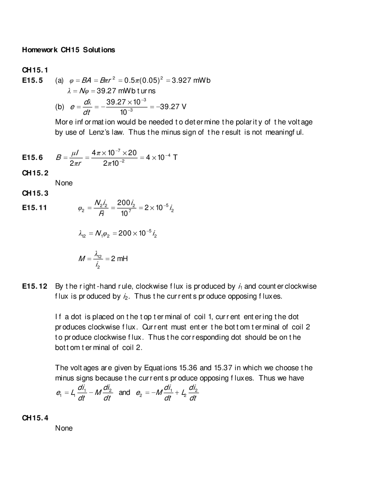 Solutions to Homework - Electrical Engineer Concepts | EE 100 - Docsity