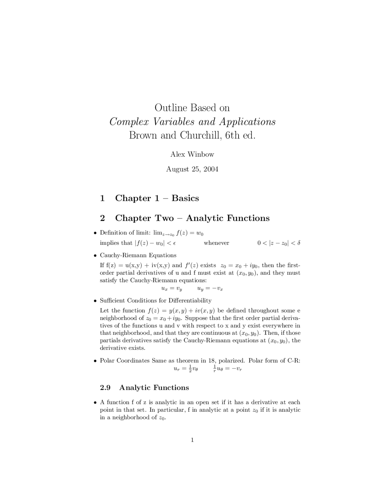 Complex Analysis: Basics, Analytic Functions, Harmonic Functions, and ...