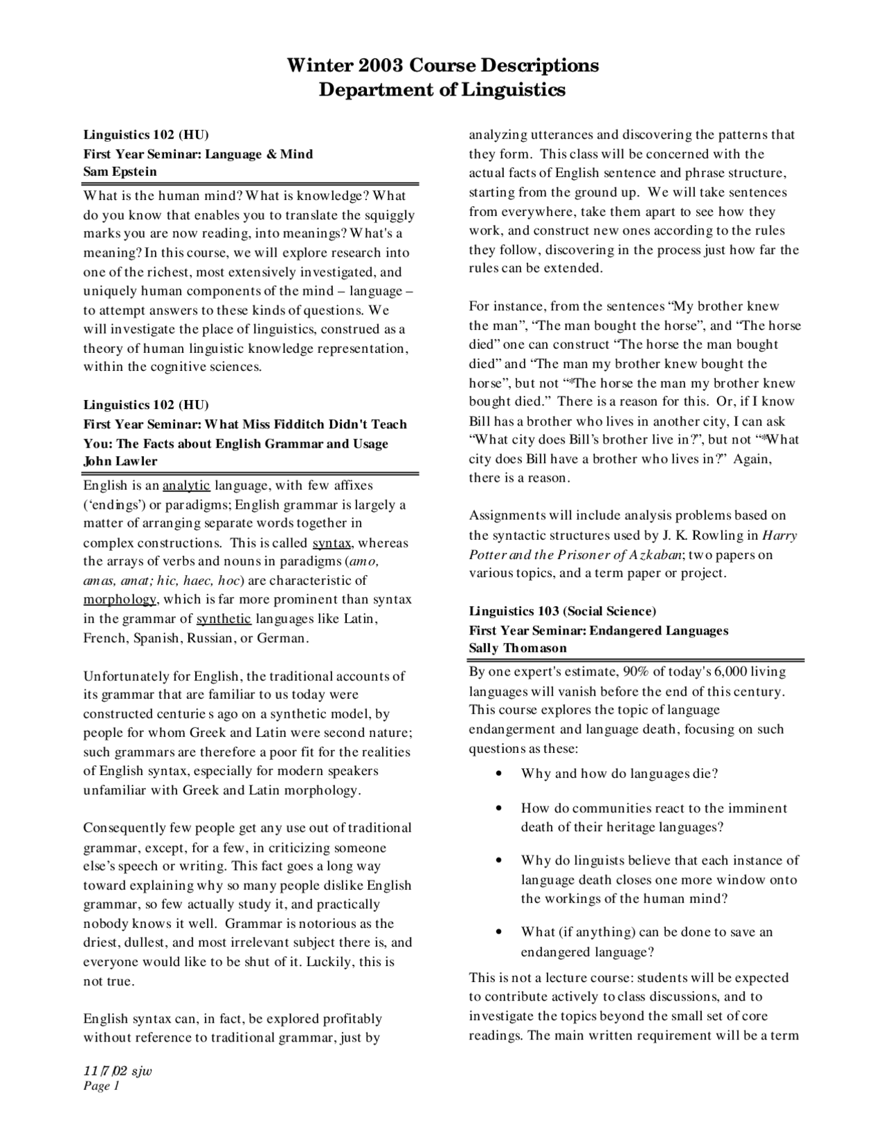 Introduction To Linguistic Of Social Science Midterm Exam Ling 102 Docsity