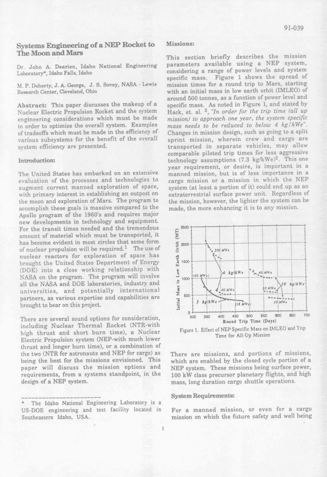 System Engineering of a NEP Rocket to the Moon and Mars - Lab 5 | MO ...