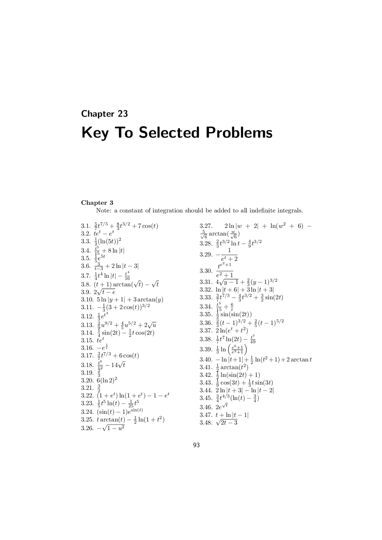 Integration Problems and Solutions: Chapter 3 | Assignments ...