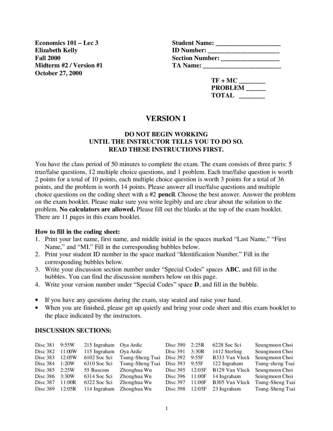 Questions for Midterm Exam 2 - Principles of Microeconomics | ECON 101 ...