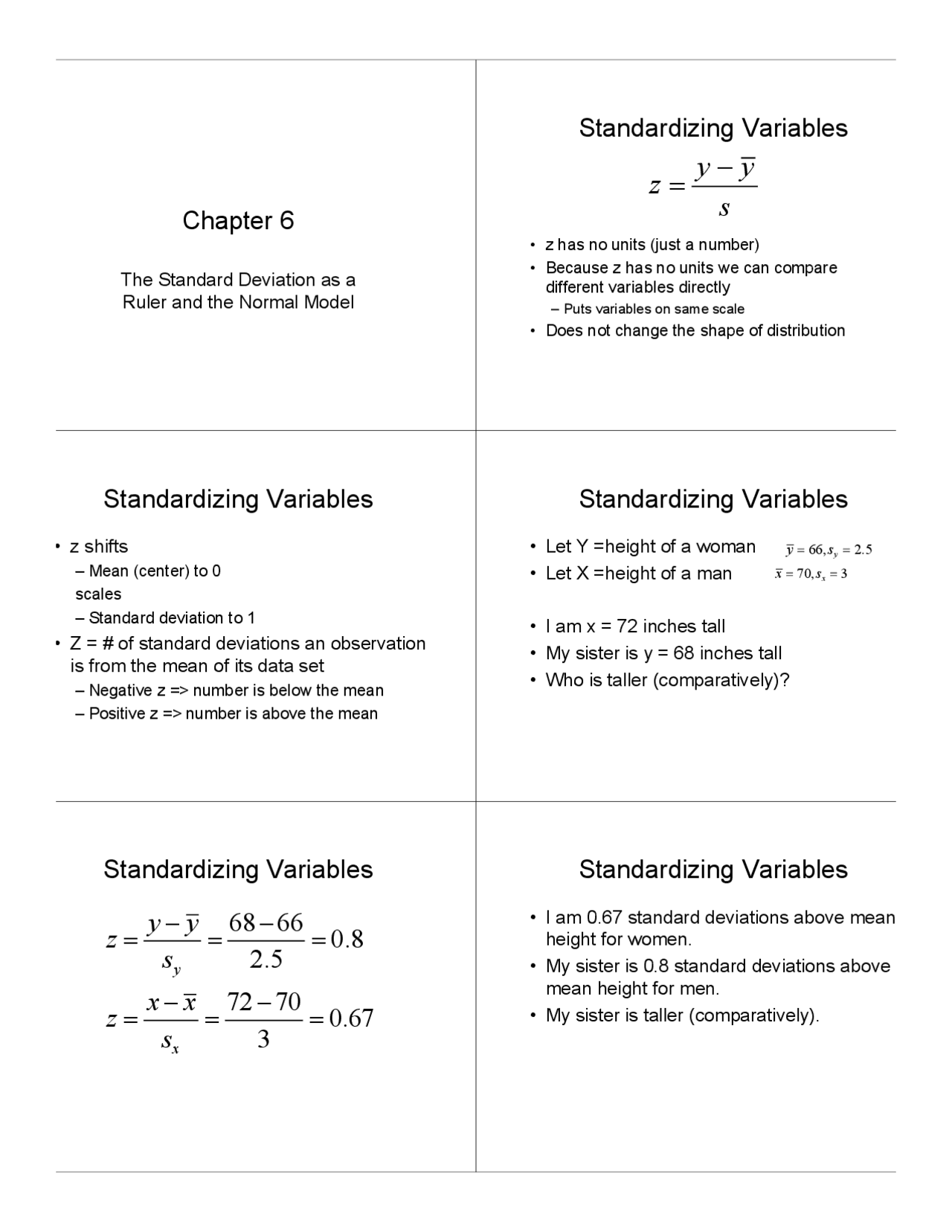 Standard Deviation as a Ruler and the Normal Model Standardizing ...