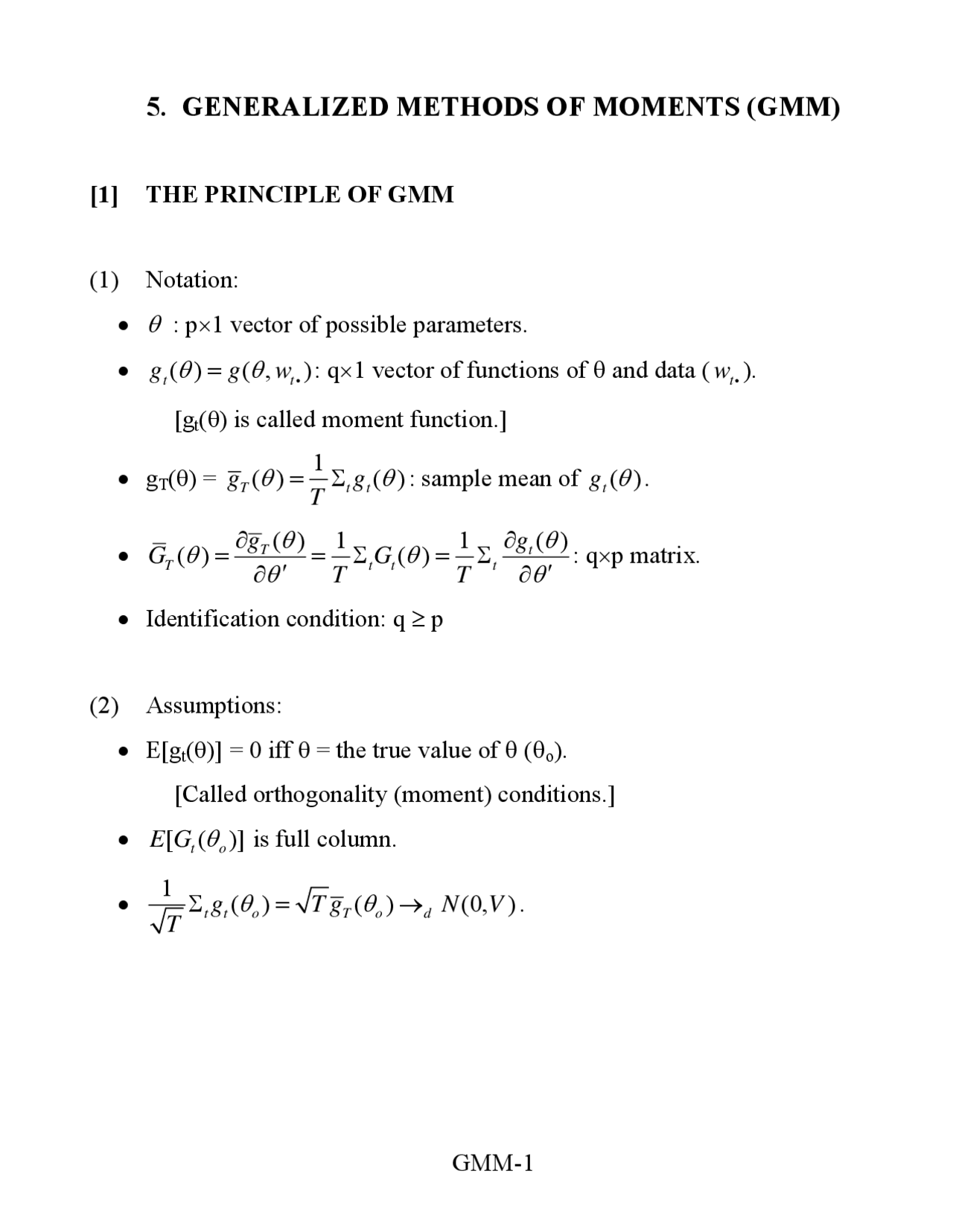 Generalized Methods of Moments in Econometrics II | ECN 726 | Exams ...