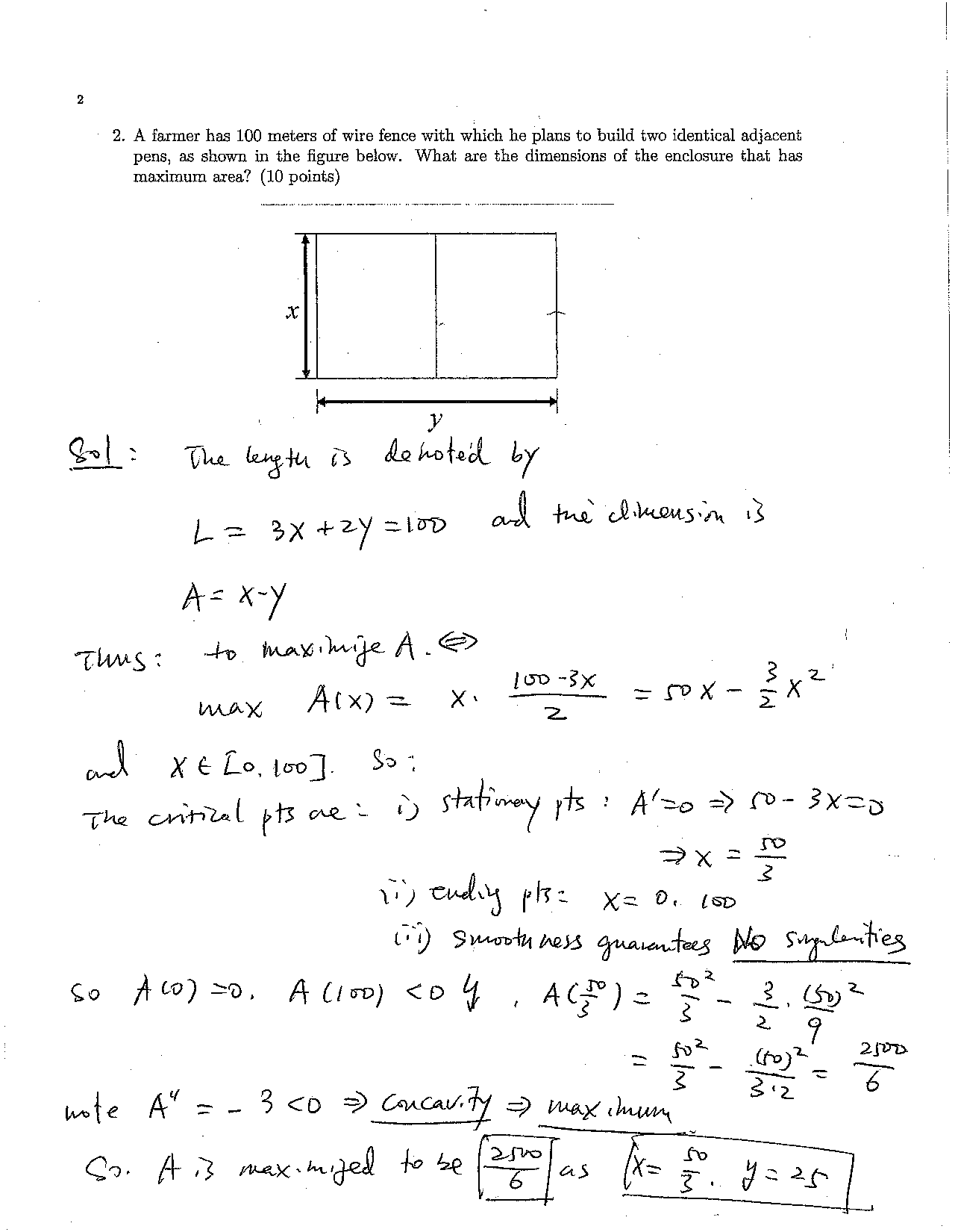 Life Science Math Homework Solution to Quiz 8 - Life Science Calculus and Model I | MATH 181 - Docsity