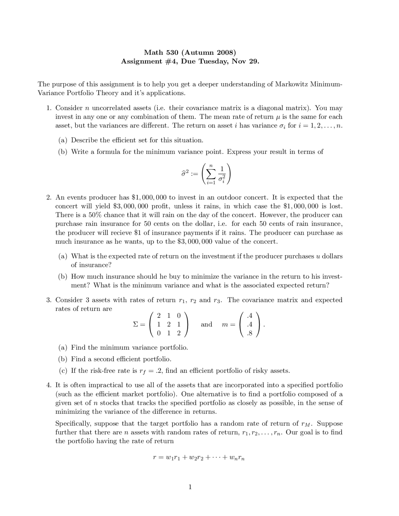 Assignment 4 for Application of Mathematics in Economics | MATH 530 ...