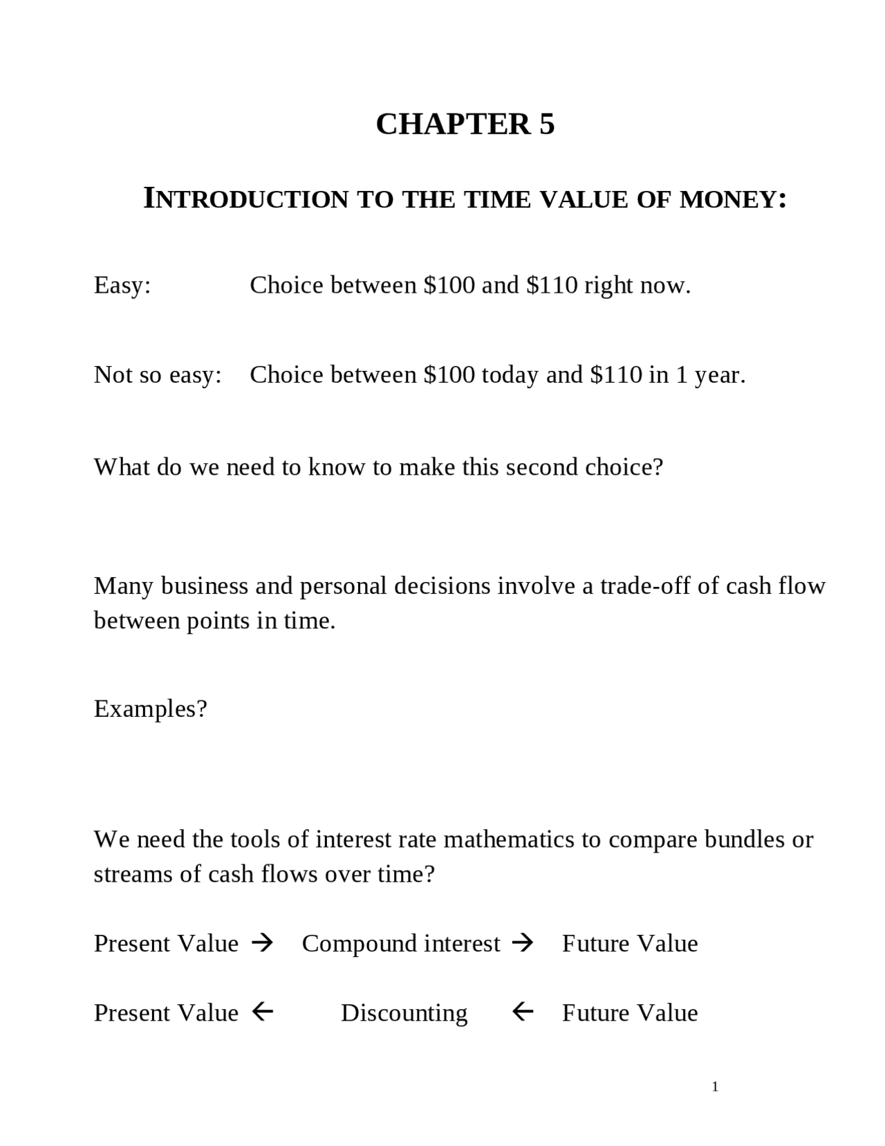 Introduction to Time Value of Money - Lecture Notes | FIN 315 - Docsity