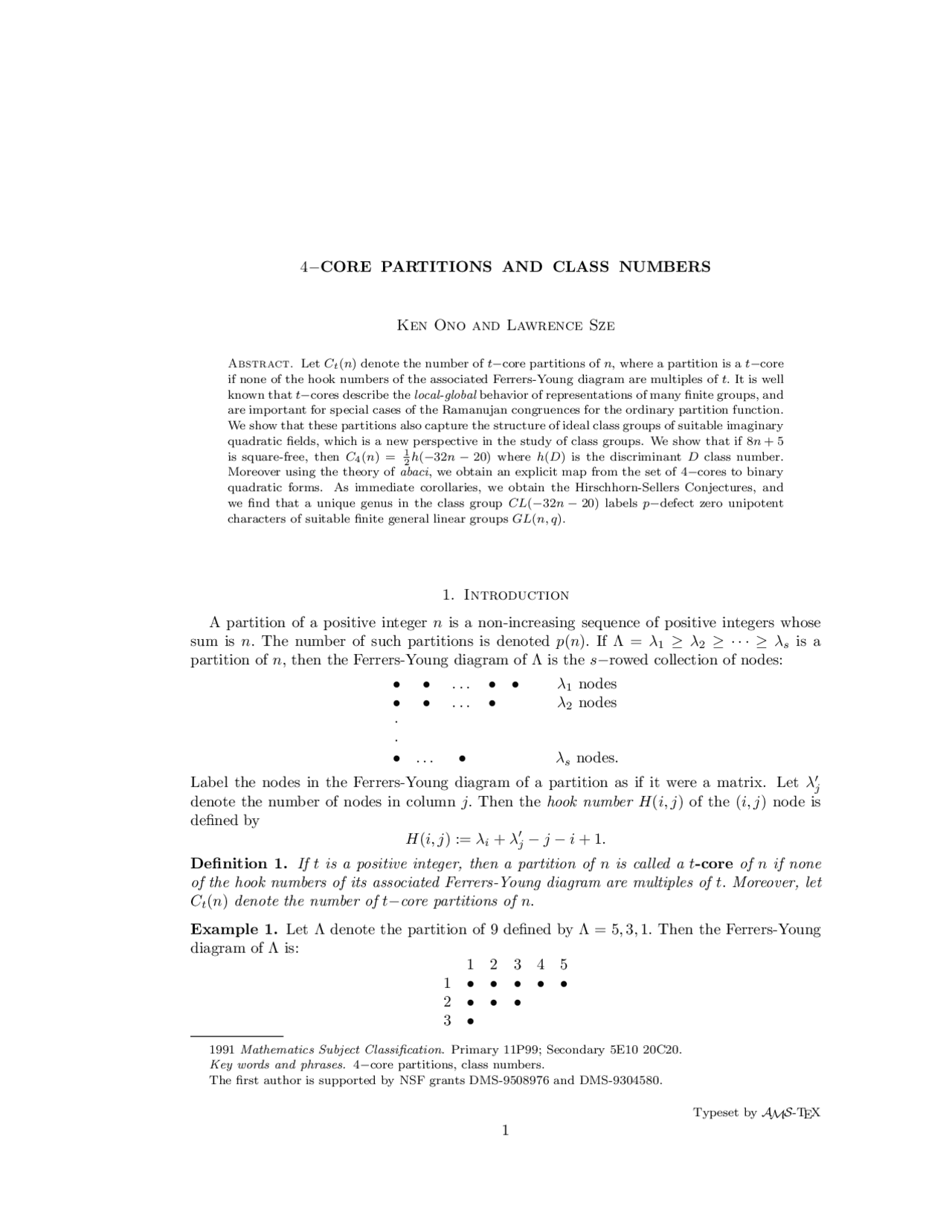 Core Partition and Class Numbers - Intermediate Algebra | MATH 101 ...