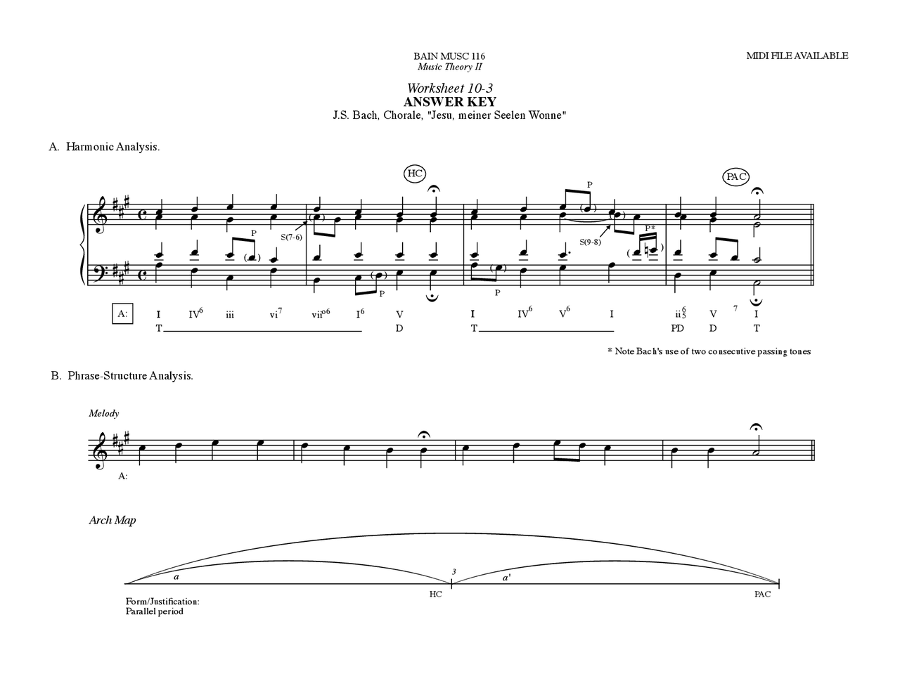 Assignment 10 Answers Key - Music Theory II | MUSC 116 - Docsity