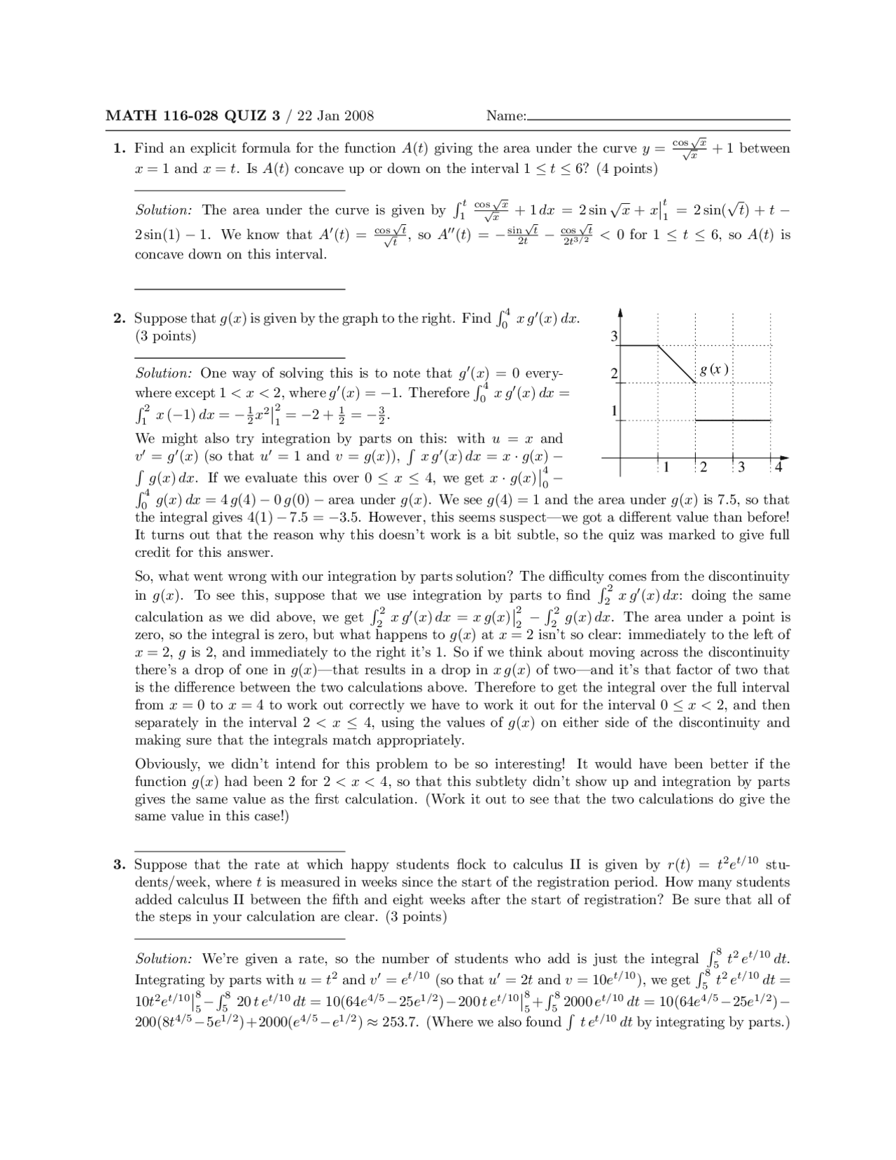 Resolution of 3 Practice Problems on Calculus II - Quiz 3 | MATH 116 ...