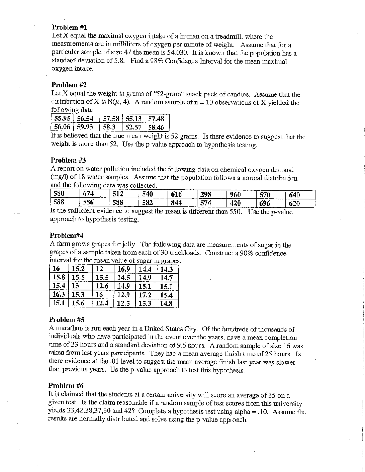 Introduction To Statistics Example Problem Exam with Solved Problems - Introduction to Statistics | STAT 104 - Docsity