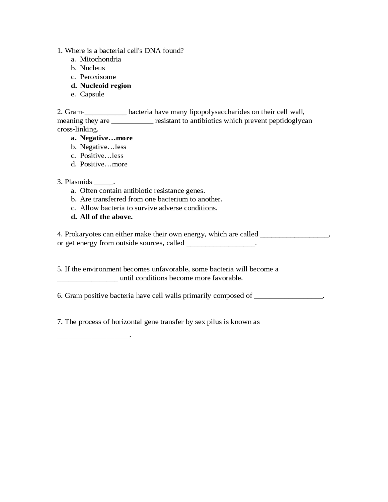 Solution to Quiz - Principles of Biology I | BIOL 211 - Docsity