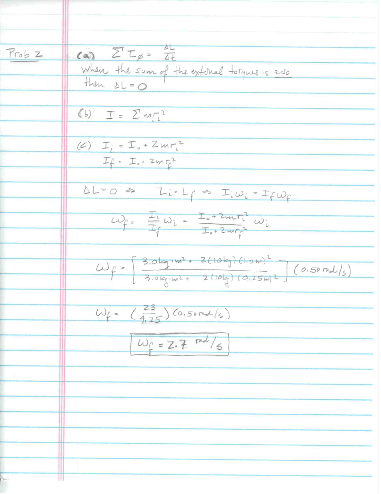 Resolution for Problem Set 2 - Engineering Physics I | PHYS 211 - Docsity