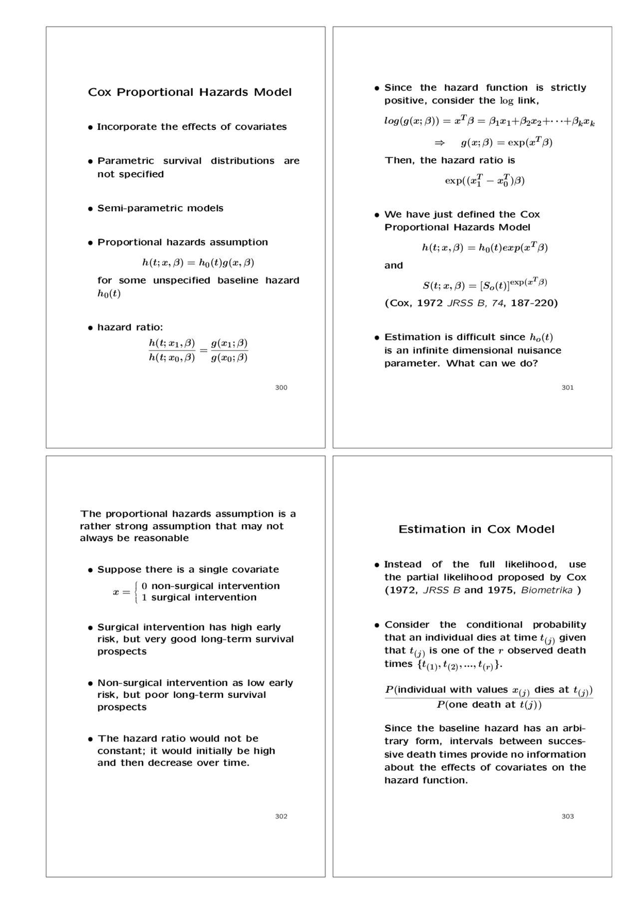 Cox Proportional Hazards Model - Lecture Slides | STAT 565 - Docsity
