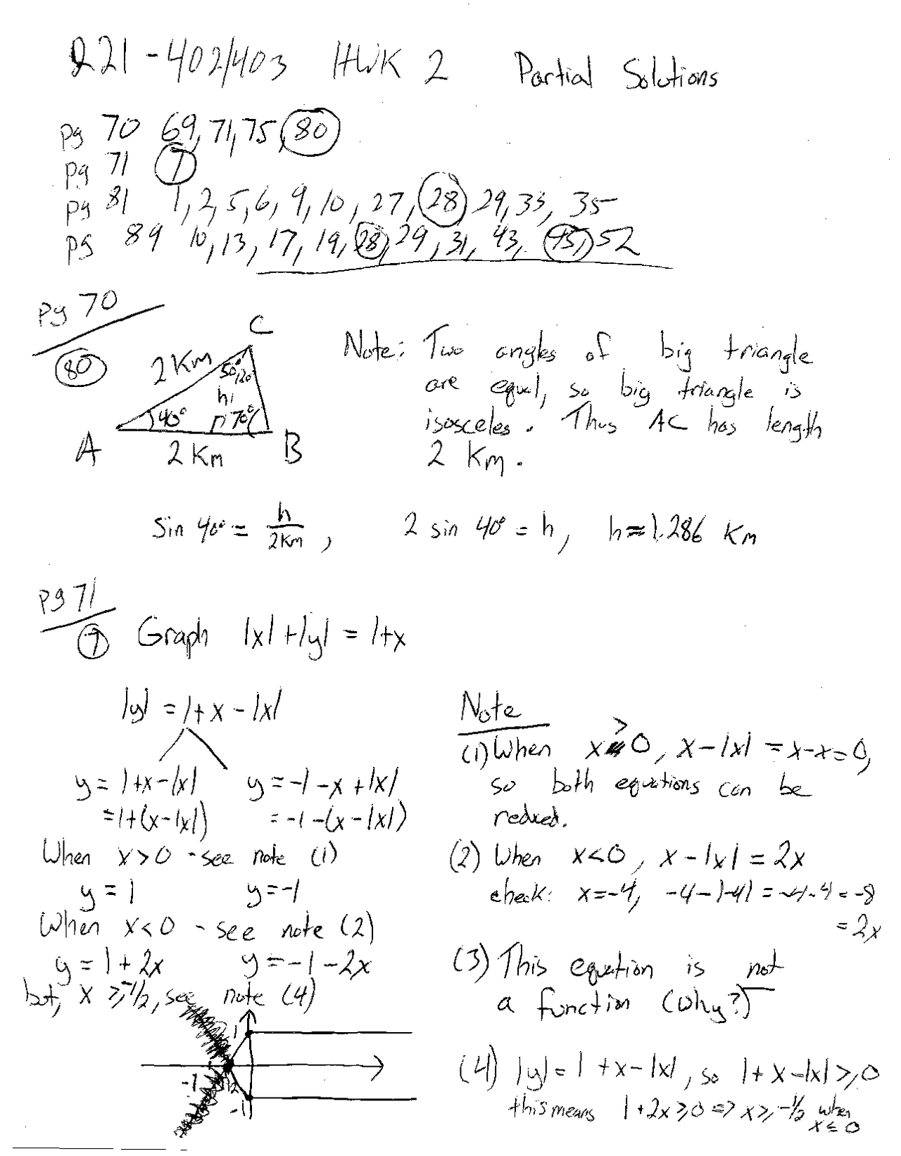 Homework 2 with Solutions for Calculus and Analytic Geometry | MATH 221 ...