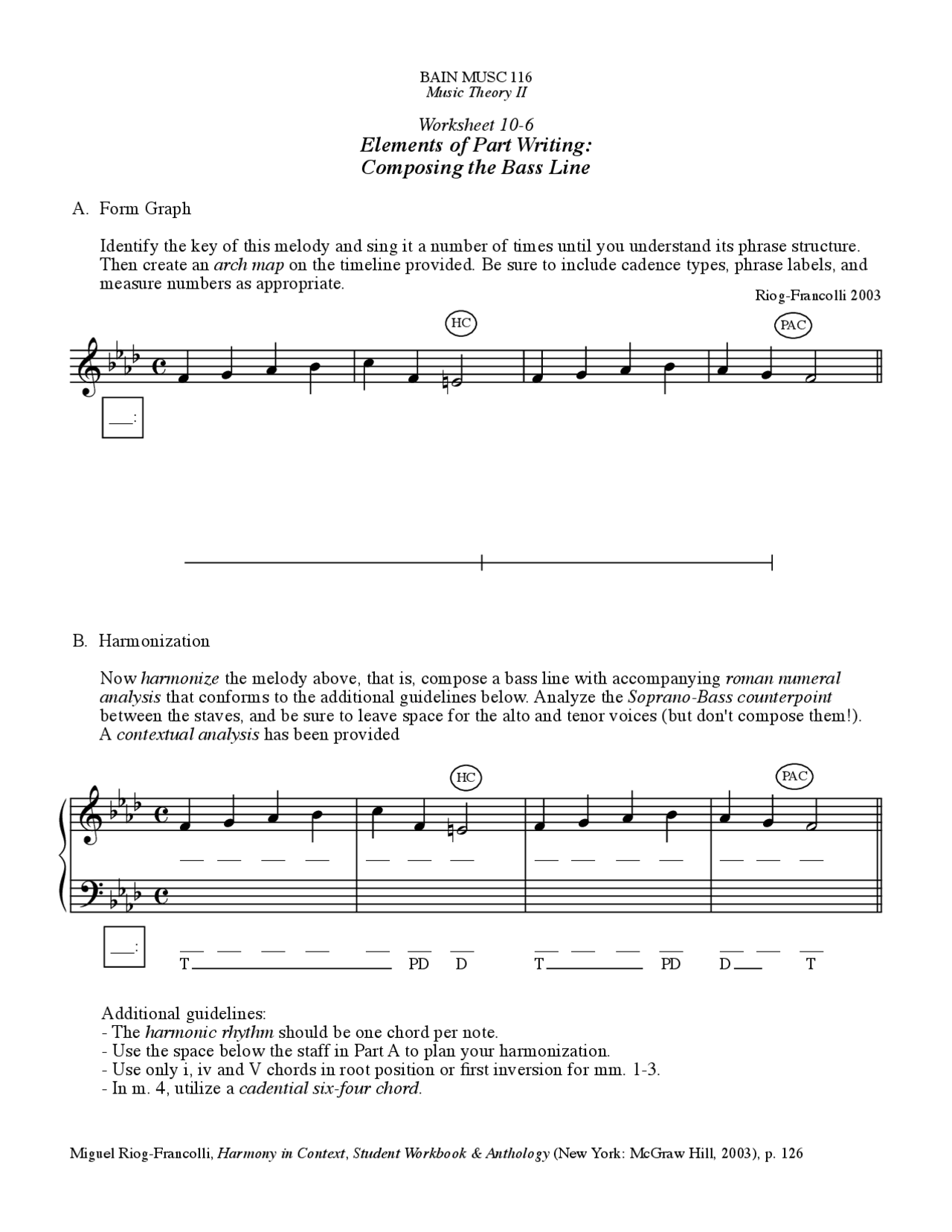 Assignment 10 Questions to Resolution - Music Theory II | MUSC 116 ...