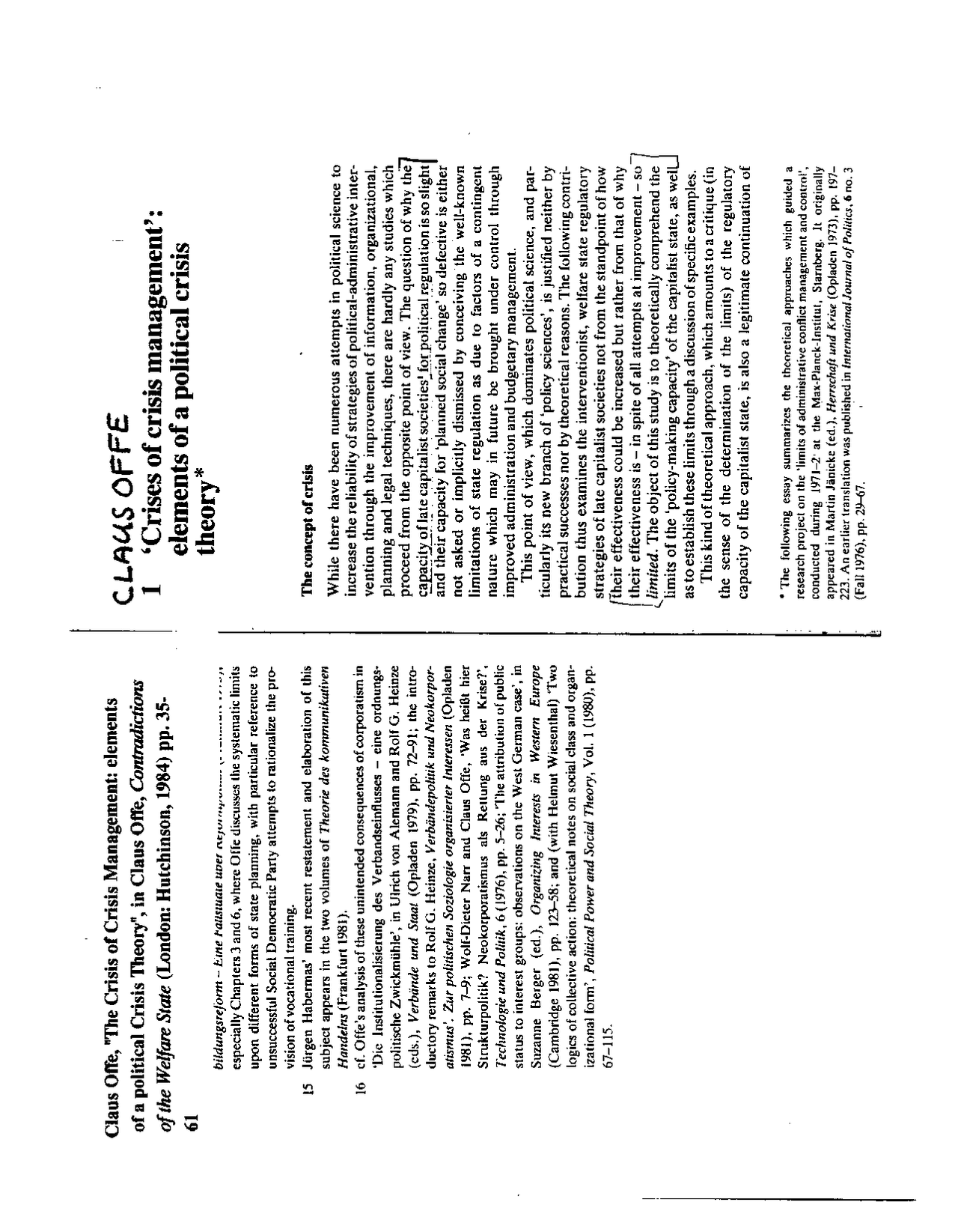 The Crisis Of Crisis Management Elements Of Political Crisis Theory